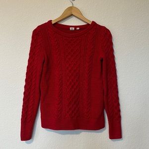 Gap Medium Red Cable Knit Sweater